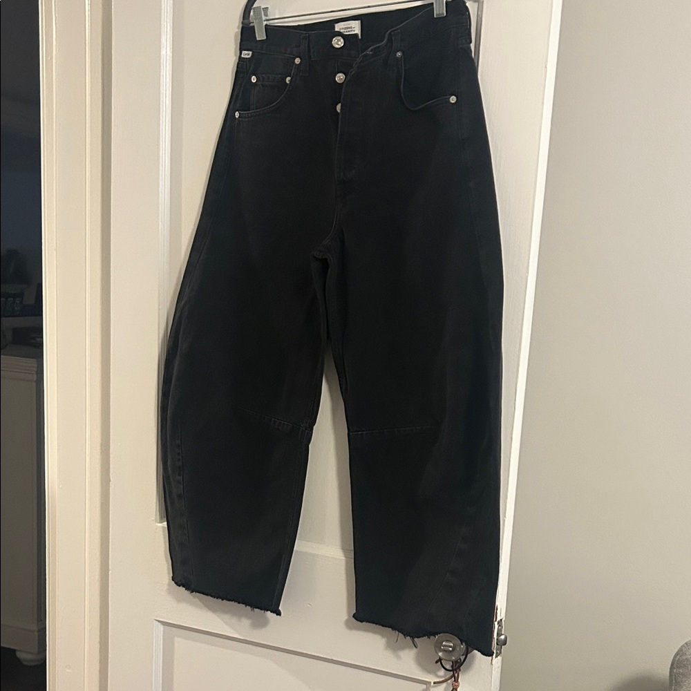 Citizens Of Humanity Worn Black Denim Horseshoe Jeans